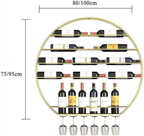 HUHJYUGE Wall-Mounted Wine Rack with Gold Finish