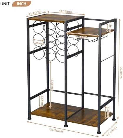 Bosimeca Freestanding Wine Rack with 9-Bottle Capacity