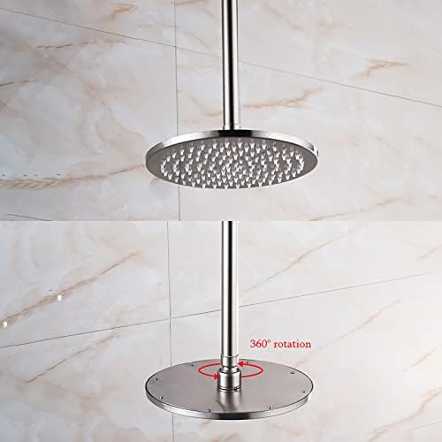 Chrome Shower Fixtures System with Rain and Handheld Shower