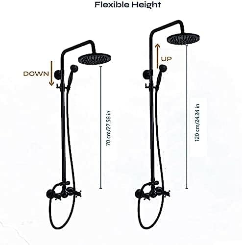TECKI 8inch Rainfall Shower System Set with Handheld Spray