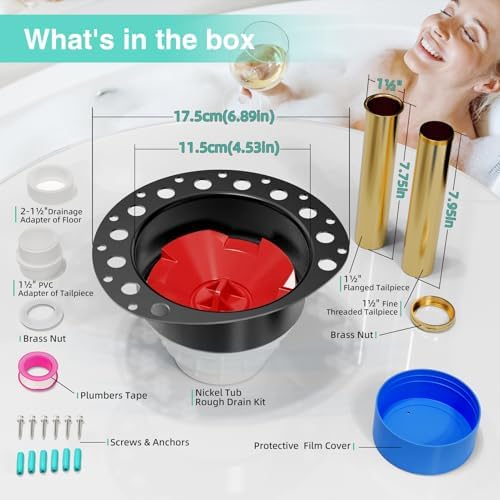 PVC Island Tub Drain Rough-in Kit for Freestanding Bathtub
