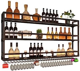 SilteD Wall-Mounted Wine Rack with LED Industrial Style