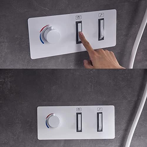 White Brass Rainfall Shower System Set