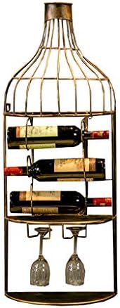 XONJEMU Wall-Mounted Wine Rack with Glass Holder