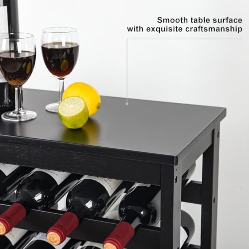 VASMIA 42 Bottles Bamboo Wine Rack 7-Tier Freestanding Floor