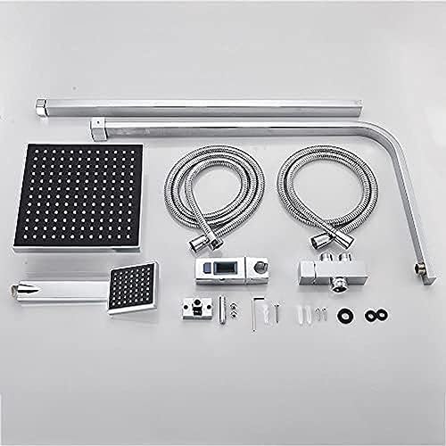 Chrome Bath Shower Faucet with Handheld and Rainfall 2-Way Switch