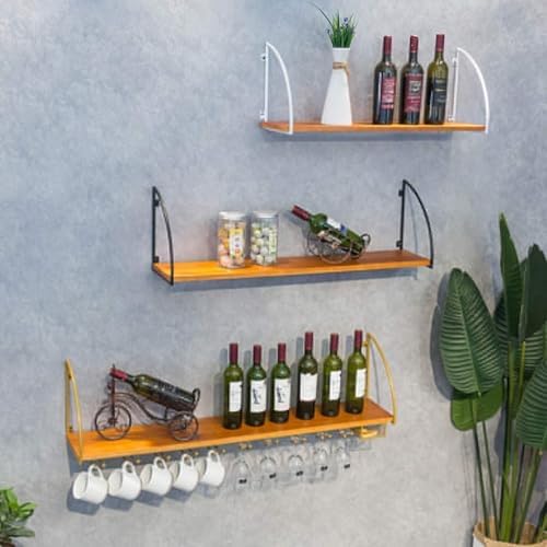 Industrial Style Wall Mounted Wine Rack Organizer - Black 100CM