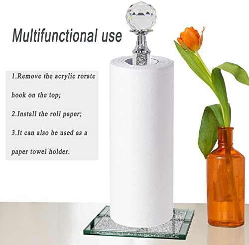 Crystal Wine Glass Holder with 6 Hooks and Crushed Diamonds