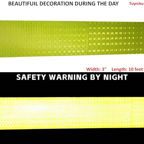 Fluorescent Reflective Safety Tape 3x10ft Outdoor Waterproof