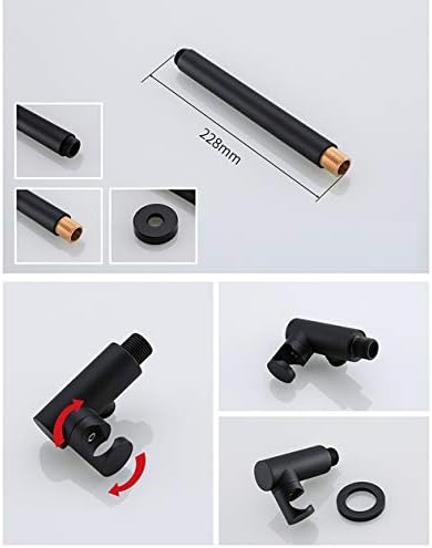 Brass Matte Black Concealed Shower Mixer Set with Rain and Handheld Showers