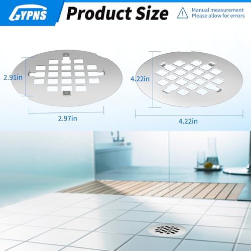 Chrome Plated Shower Drain Cover 4-14 Round 2 Pack
