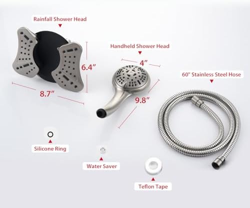 GRICH 25GPM Handheld Rain Shower Combo with 9 Modes
