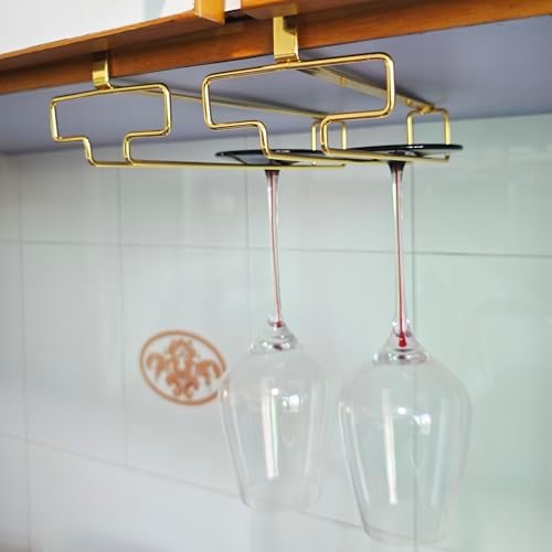 2Pcs Wine Glass Hanger - No-Drill Quick Install Home Stemware Rack
