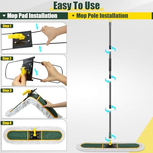 BUVE 36 Heavy Duty Dust Mop with Replacement Pads
