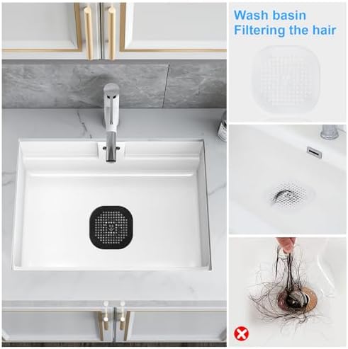 2 Pack Shower Hair Catcher with Suction Cups White