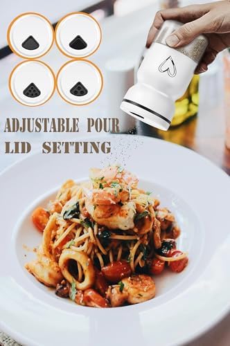 Stainless Steel Salt and Pepper Shakers Set with Adjustable Pour Holes
