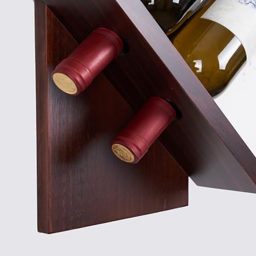 Vertical Wall-Mounted Wood Wine Rack for 8 Bottles