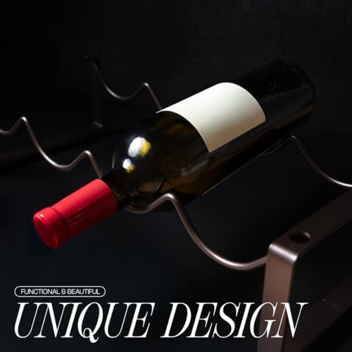 1-Tier Metal Wine Rack for Countertop - 4 Bottles Storage