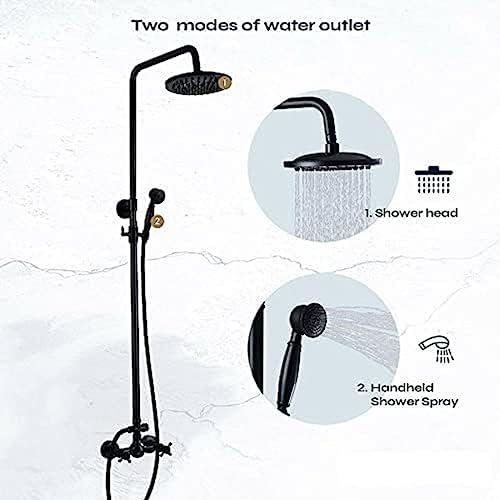 TECKI 8inch Rainfall Shower System Set with Handheld Spray