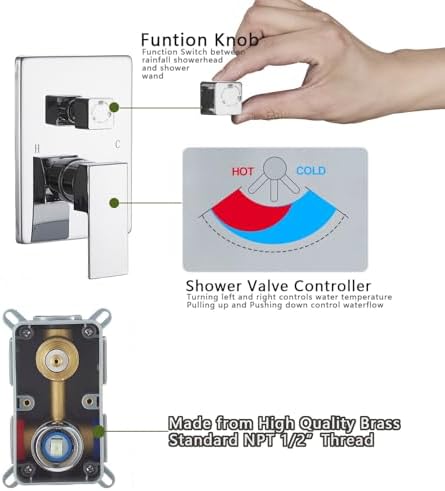Shower Faucet Set with Body Jets Polished Chrome