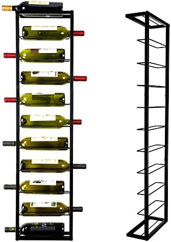 AQAREA Wall Mounted Wine Rack - 10 Bottle Metal Holder Black