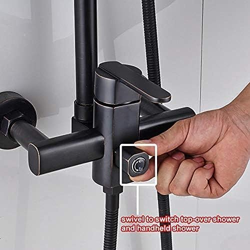 TECKI Shower Faucet with LED and Handheld Rainfall Head Set