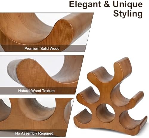 6 Bottle Countertop Wine Rack - Brown