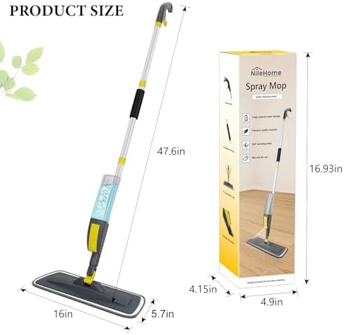 NileHome Spray Mop with 3 Pads and Refillable Bottle