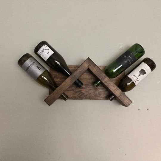 Zig Zag Wine Rack Wall Mounted - Dark Walnut