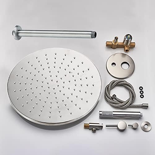 Chrome Shower Fixtures System with Rain and Handheld Shower