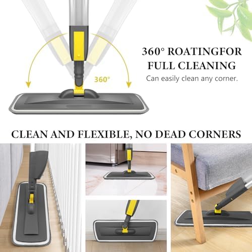 NileHome Spray Mop with 3 Pads and Refillable Bottle