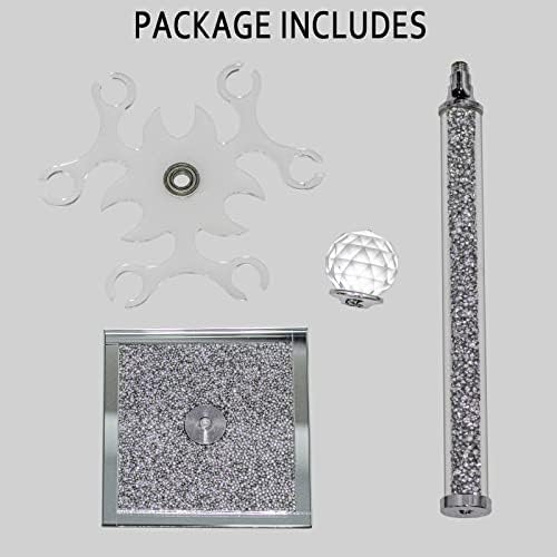 Crystal Wine Glass Holder with 6 Hooks and Crushed Diamonds