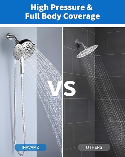 INAVAMZ 25GPM Dual Shower Head Combo with 60 Rotatable Hose