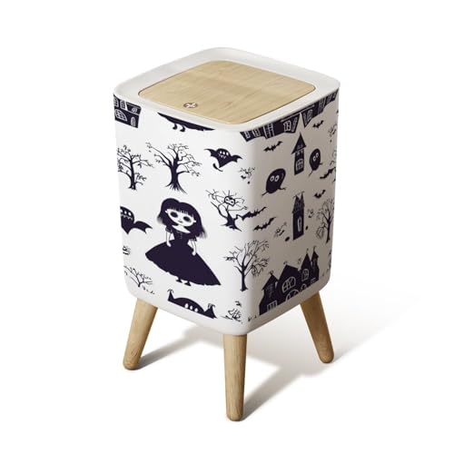 Small Trash Can with Lid 26 Gallon Gothic Design Waste Bin
