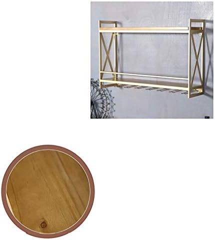 Solid Wood Wall-Mounted Wine Rack with Glass Holder