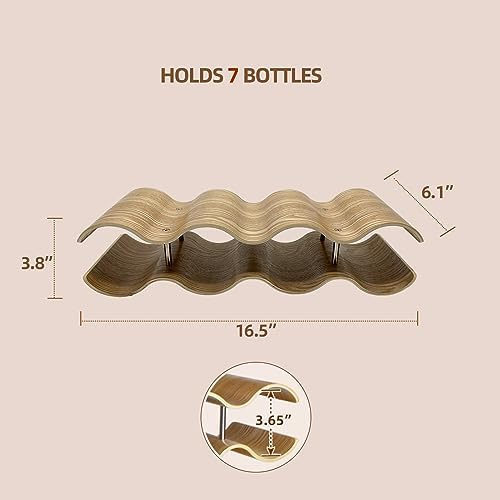 Bellglee 2-Tier Wooden Wine Rack Stand 7 Bottles