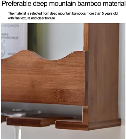 Wooden Wall-Mounted Wine Rack Display Stand with Bamboo Design