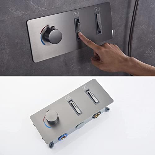 White Wall Mounted Shower Faucet Set with Rain and Handheld Heads