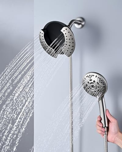INAVAMZ 25GPM Dual Shower Head Combo with 60 Rotatable Hose