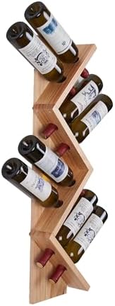 Stylish Wall-Mounted Pine Wine Rack With 8 Bottle Capacity