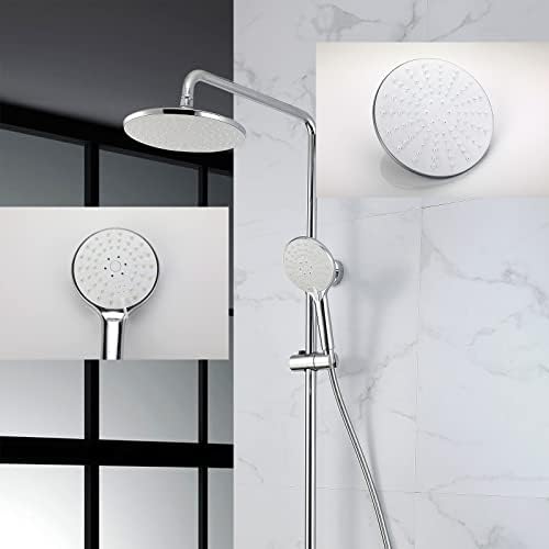 uhyOHF Round Shower Head 3-Mode Handheld System