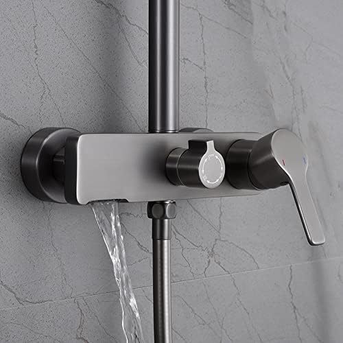 uhyOHF Rain Shower System Set with Handheld and 9 Head