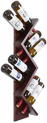Vertical Wall-Mounted Wood Wine Rack for 8 Bottles