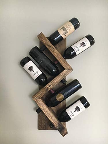 Zig Zag Wine Rack Wall Mounted - Dark Walnut