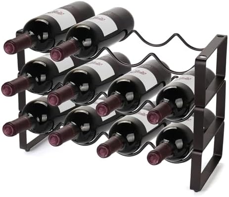 Carperipher 3 Tier Metal Wine Rack with 12 Bottles Capacity