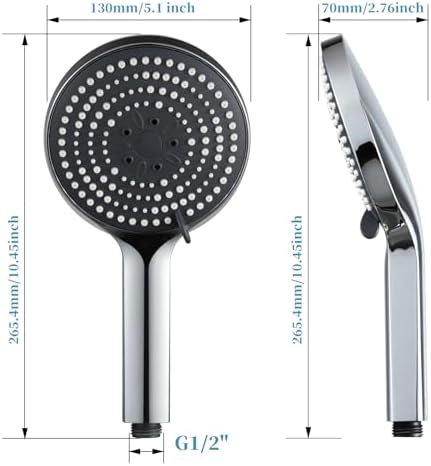 OFFO 6-Mode Handheld Shower Head with Chrome Finish