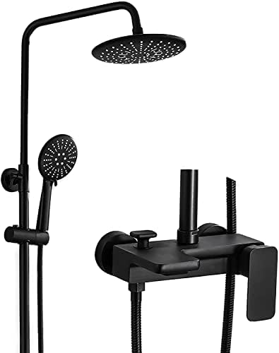 Adjustable Rainfall Shower System Set with Handheld and Tub Spout