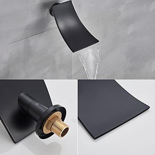 LED Digital Display Black Shower Faucet Set with Waterfall Tub Spout