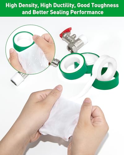 3 Roll Teflon Pipe Sealing Tape - 374 to 536F 390 in Length Green