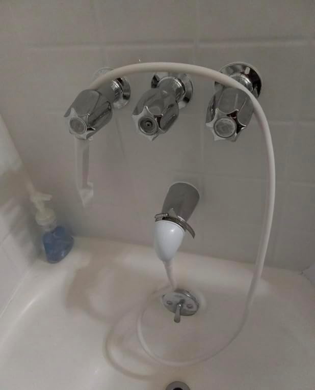 RMG Portable Handheld Shower Sprayer for Round Tub Spouts